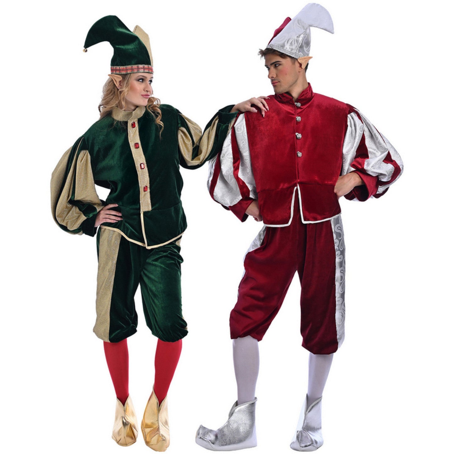 Christmas Burgundy Velvet Elf Costume - Adult Male