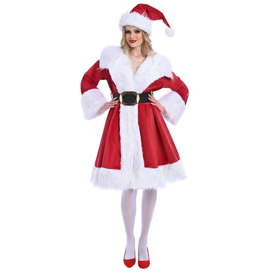 Christmas Mrs. Claus Velvet Dress Costume - Adult Woman
