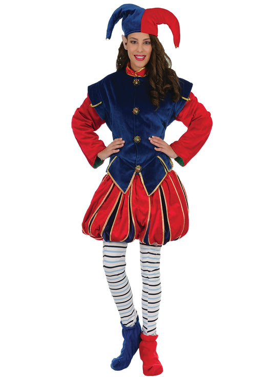 Christmas Blue - Red Elf/Jester Costume - Adult Woman