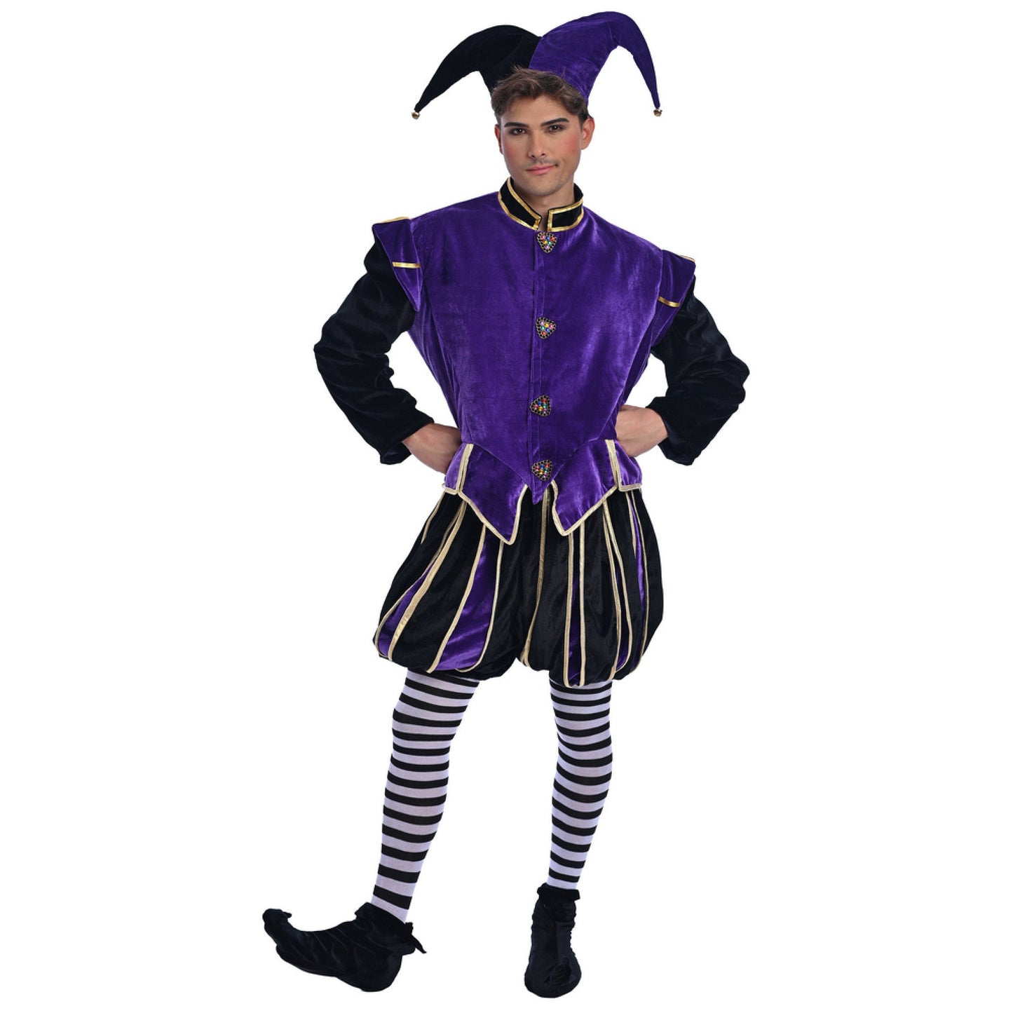 Christmas Purple Velvet Elf Costume - Adult Male