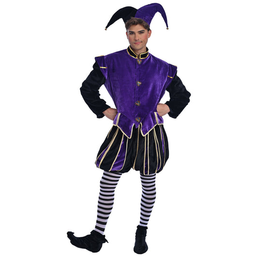 Christmas Purple Velvet Elf Costume - Adult Male