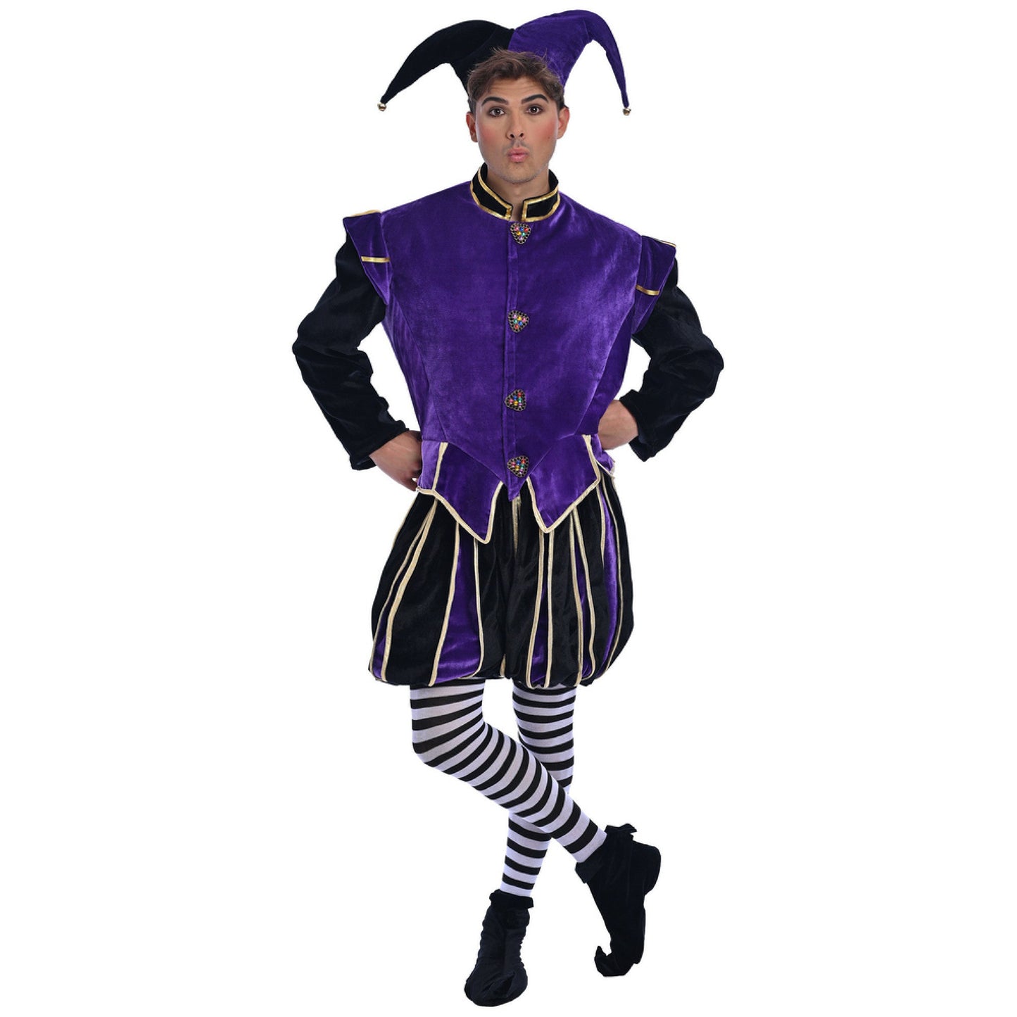 Christmas Purple Velvet Elf Costume - Adult Male