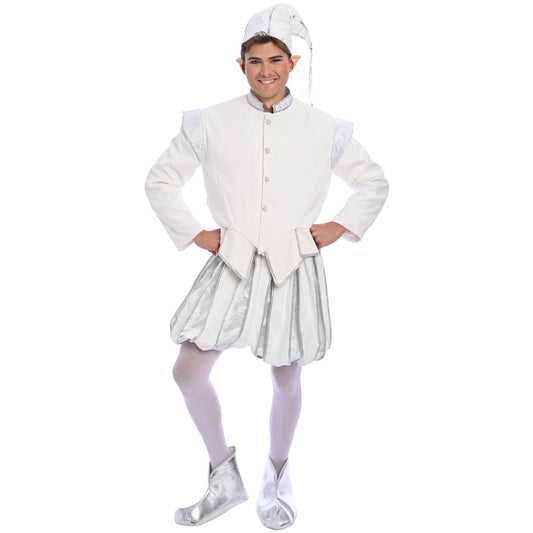 Christmas White Velvet Elf Costume - Adult Male