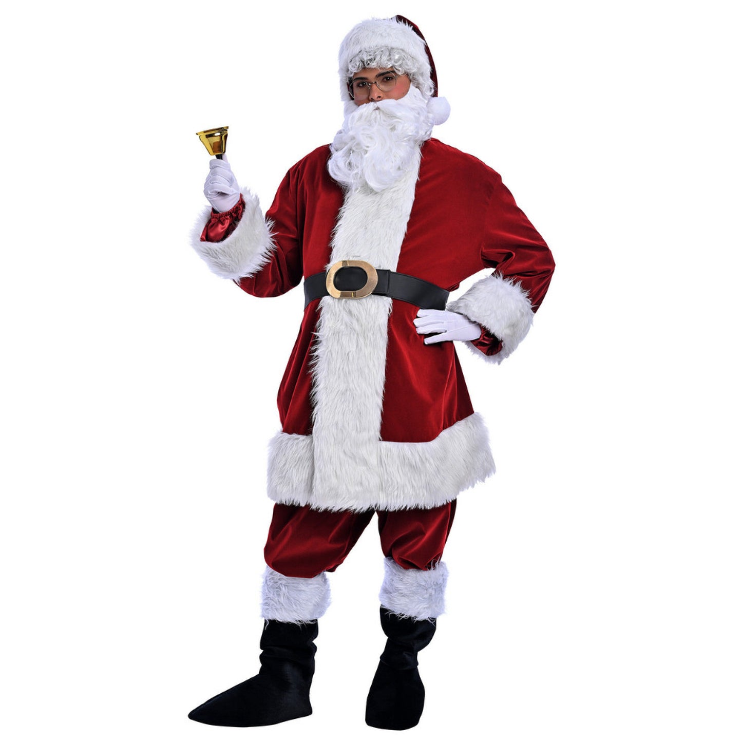 Christmas Burgundy Santa Claus Costume - Adult Male