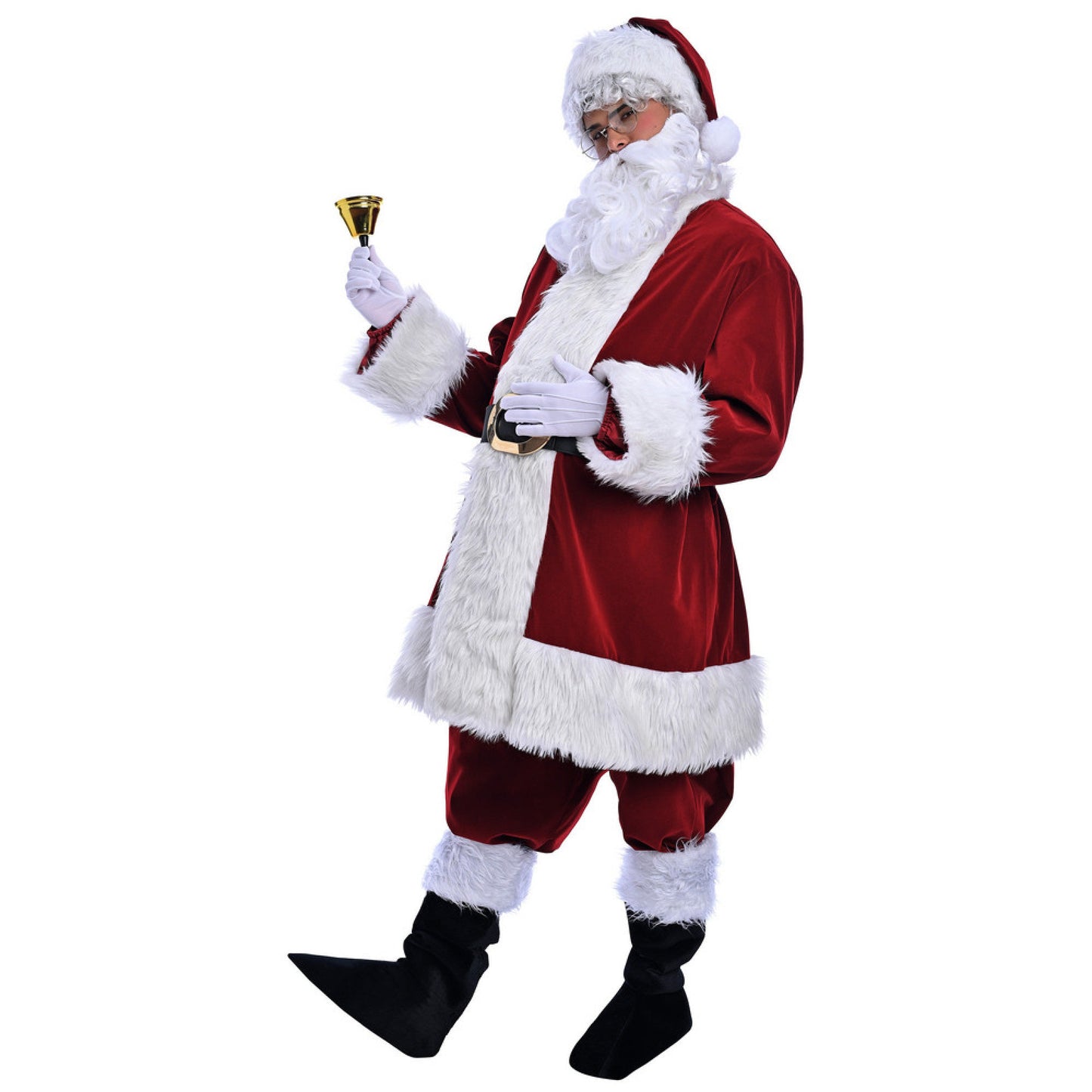 Christmas Burgundy Santa Claus Costume - Adult Male