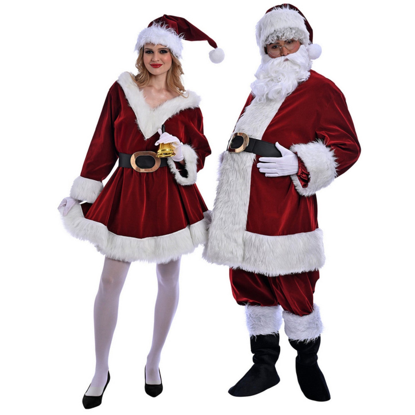 Christmas Burgundy Santa Claus Costume - Adult Male