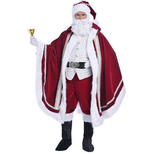 Christmas Burgundy Santa Claus Costume - Adult Male