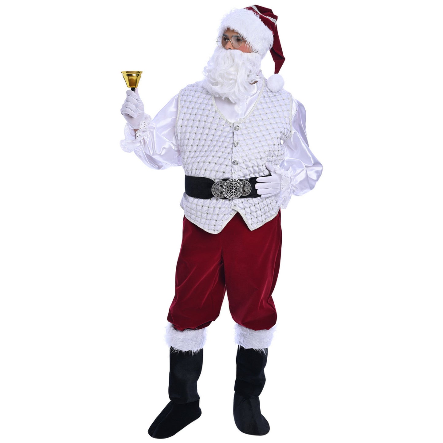 Christmas Burgundy Santa Claus Costume - Adult Male