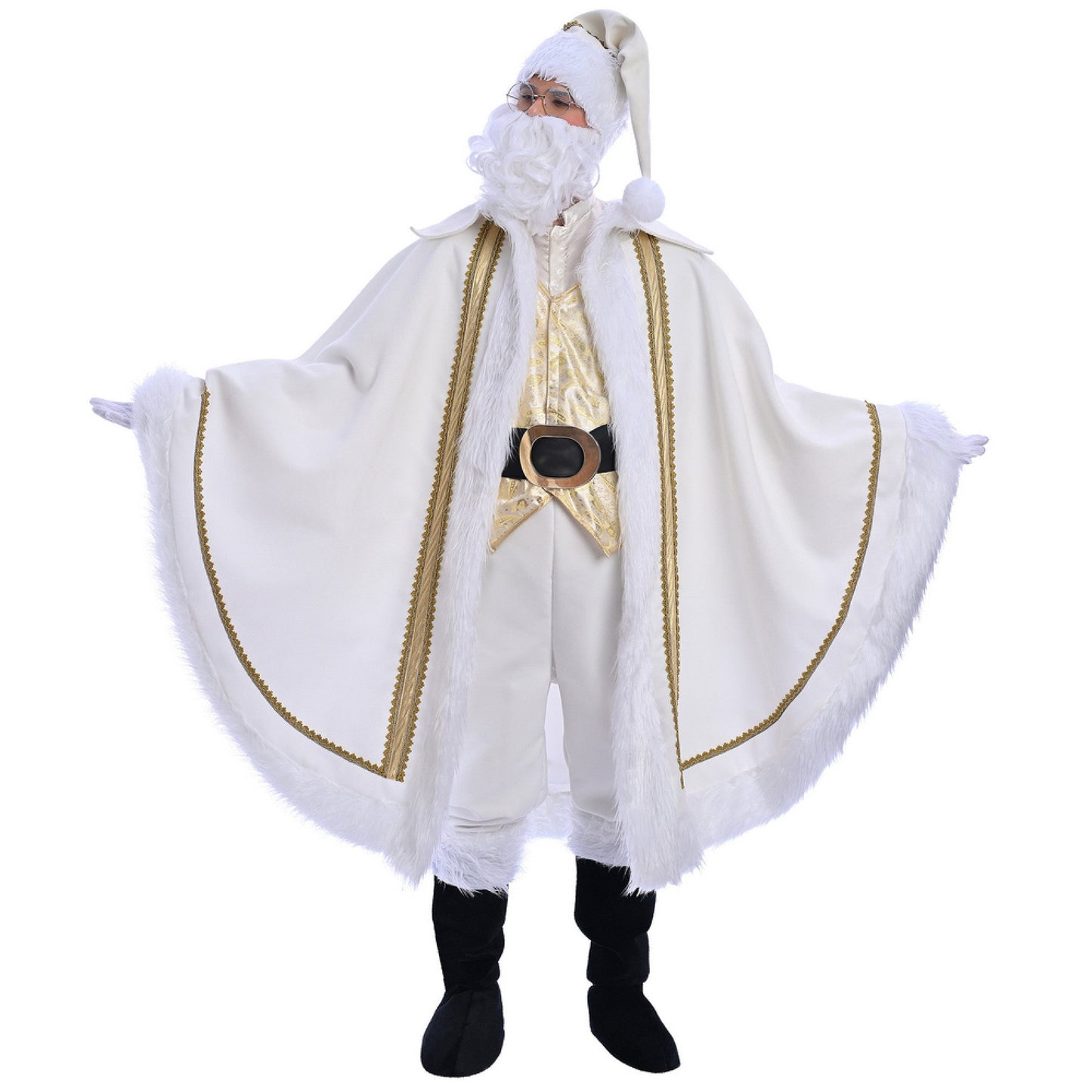 Christmas Gold-White Santa Claus Costume - Adult Male