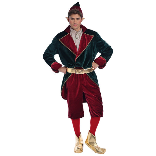 Christmas Velvet Elf Tuxedo Costume - Adult Male