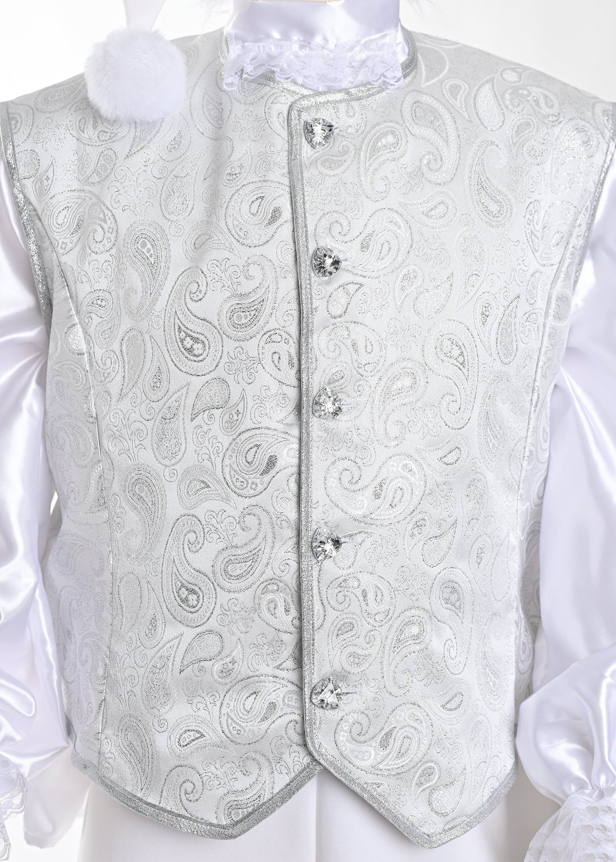 Christmas White Santa Claus Costume - Adult Male