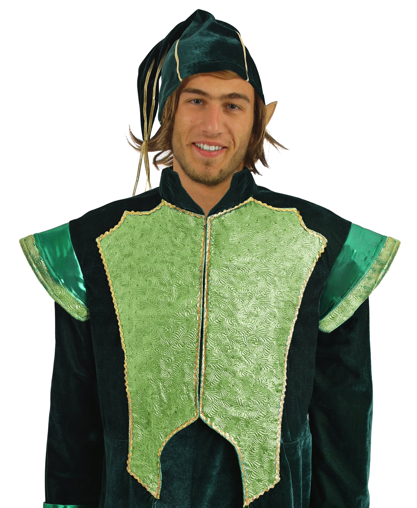 Christmas Elf Costume Deluxe Green - Adult Male