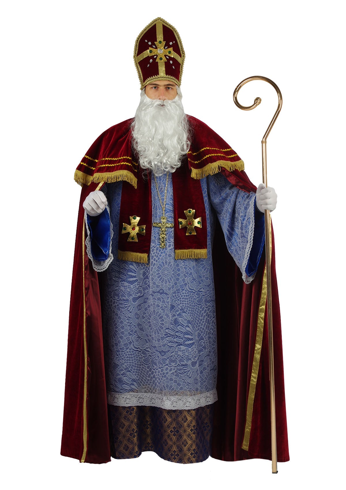 Christmas Burgundy Saint Nicholas Costume - Adult Male