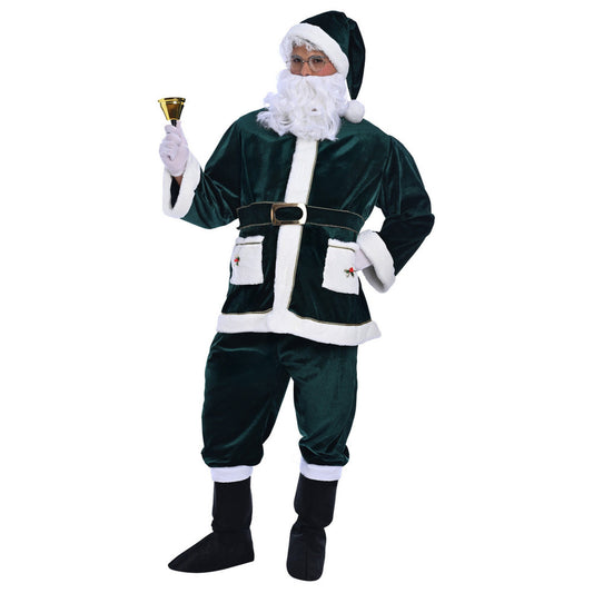 Christmas Green Santa Claus Costume - Adult Male