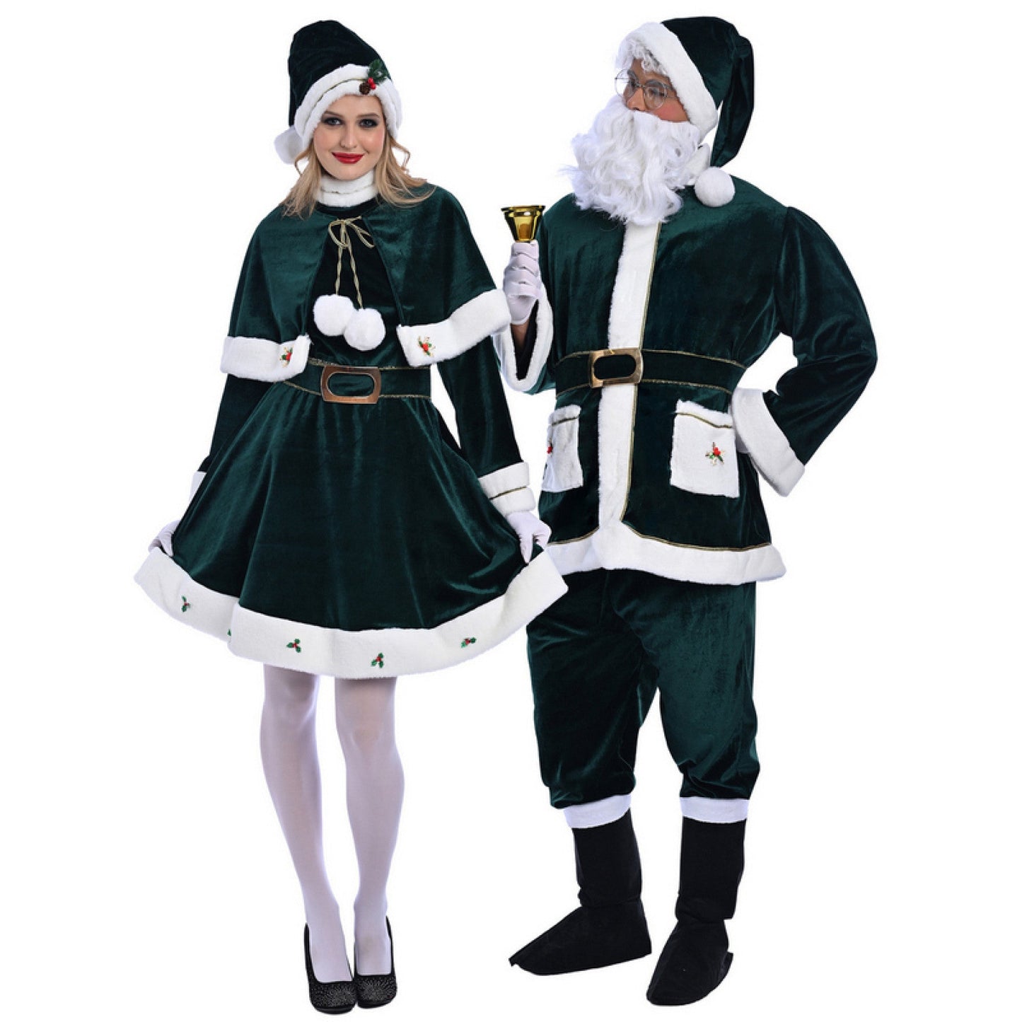 Christmas Green Santa Claus Costume - Adult Male