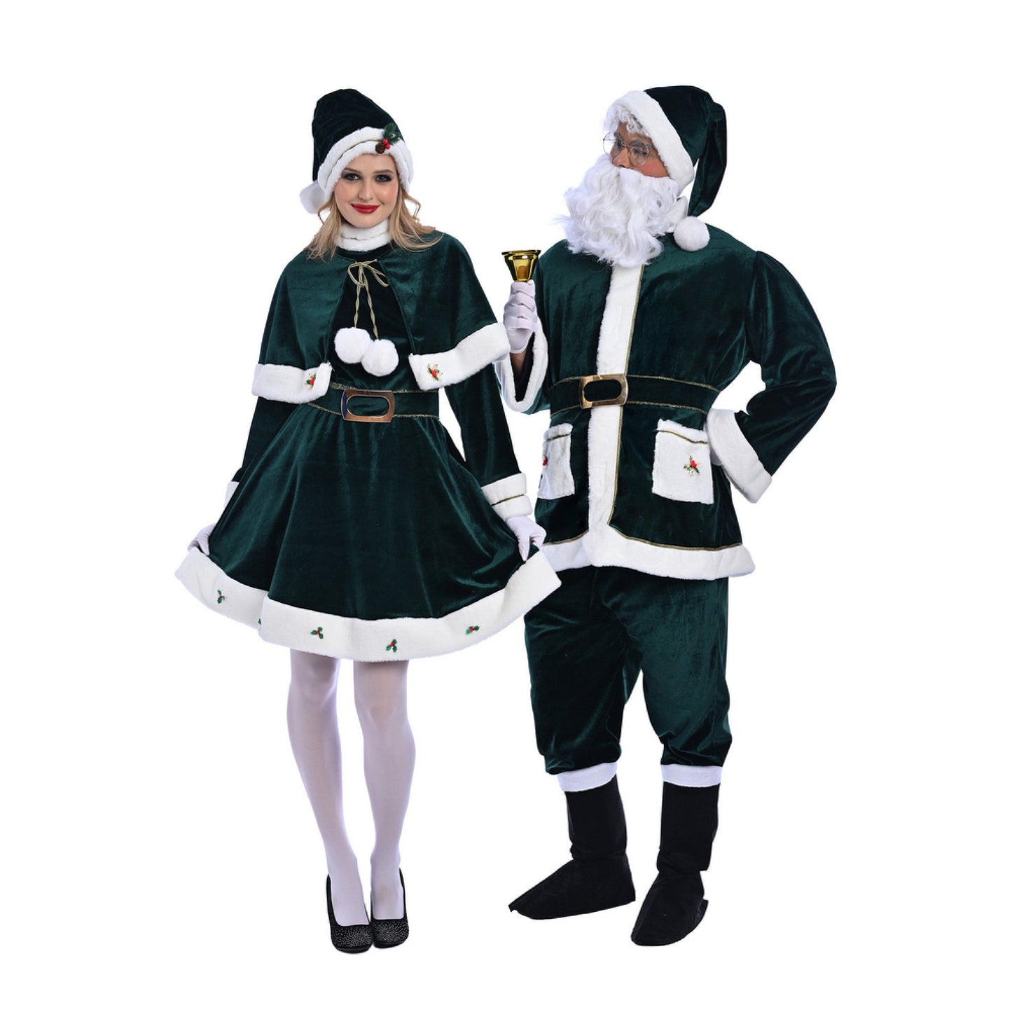 Christmas Green Santa Claus Costume - Adult Male