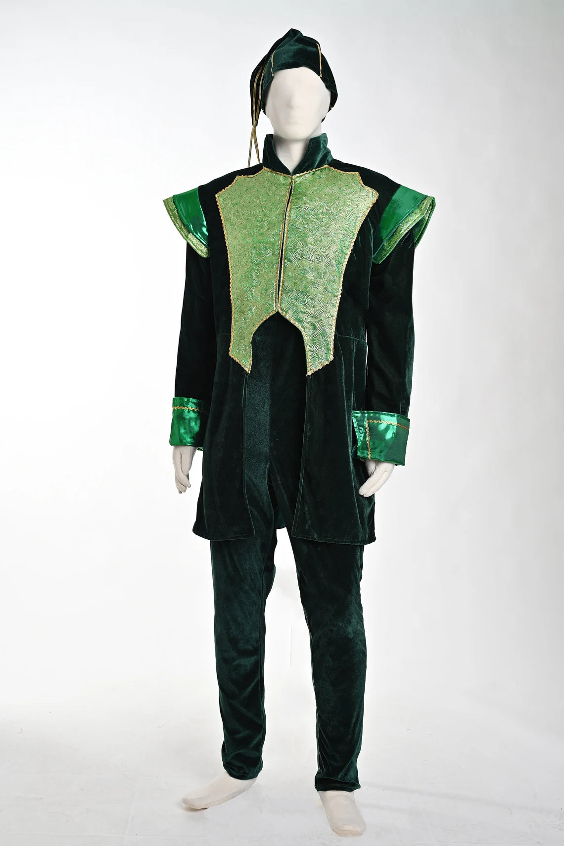 Christmas Elf Costume Deluxe Green - Adult Male