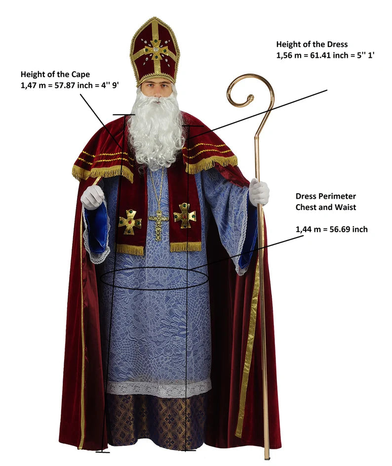 Christmas Burgundy Saint Nicholas Costume - Adult Male