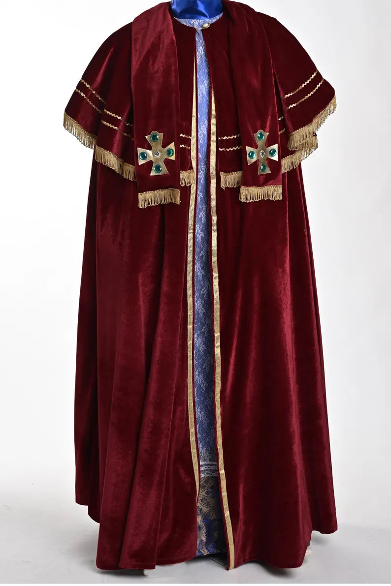 Christmas Burgundy Saint Nicholas Costume - Adult Male