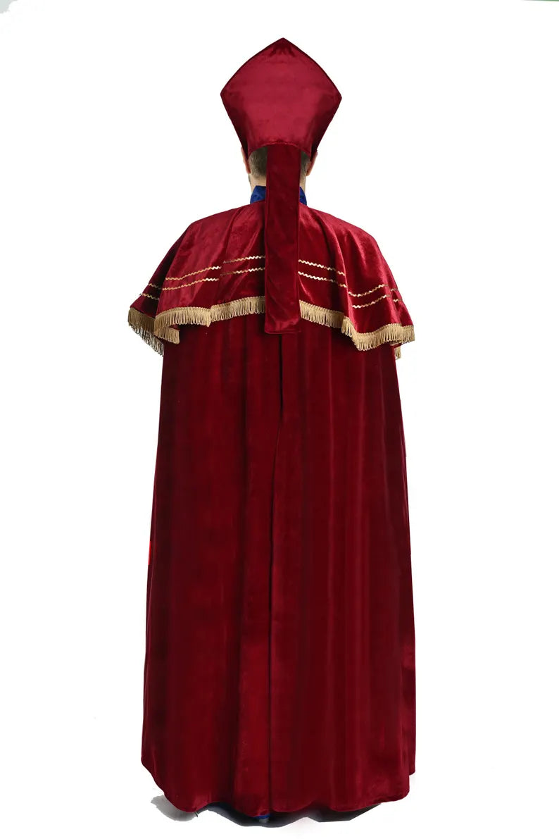 Christmas Burgundy Saint Nicholas Costume - Adult Male