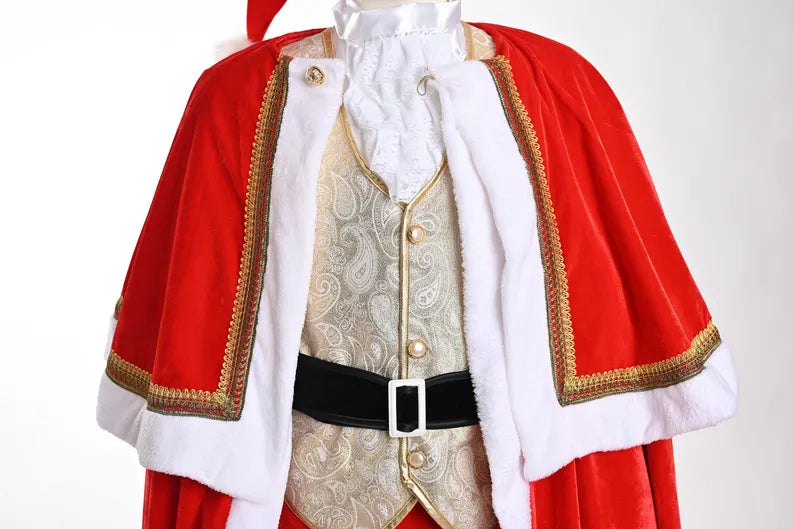 Christmas Gold Santa Claus Costume - Adult Male