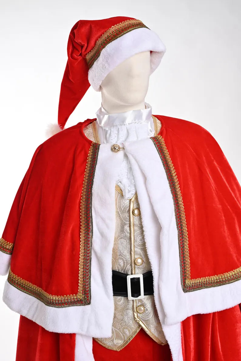 Christmas Gold Santa Claus Costume - Adult Male