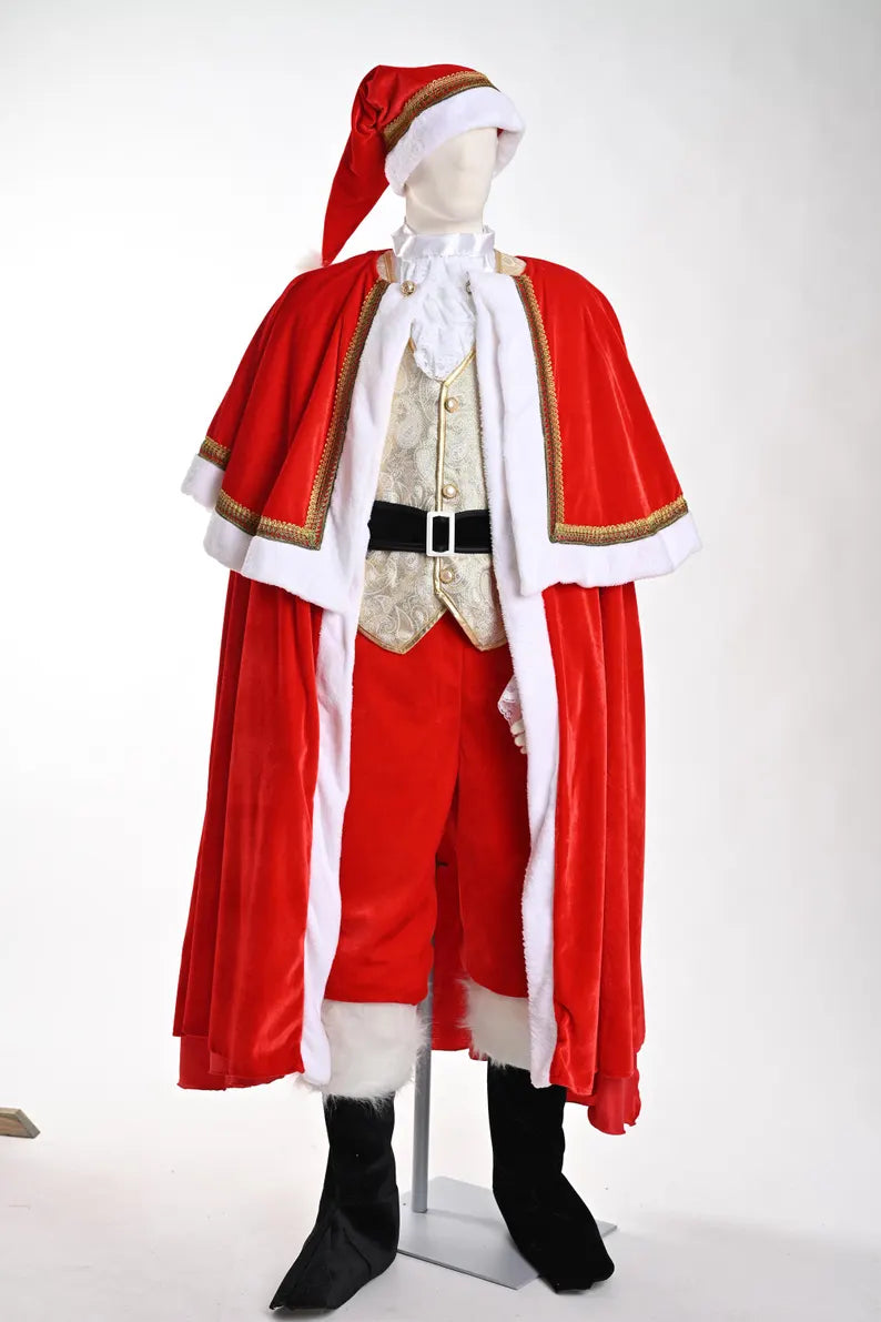 Christmas Gold Santa Claus Costume - Adult Male