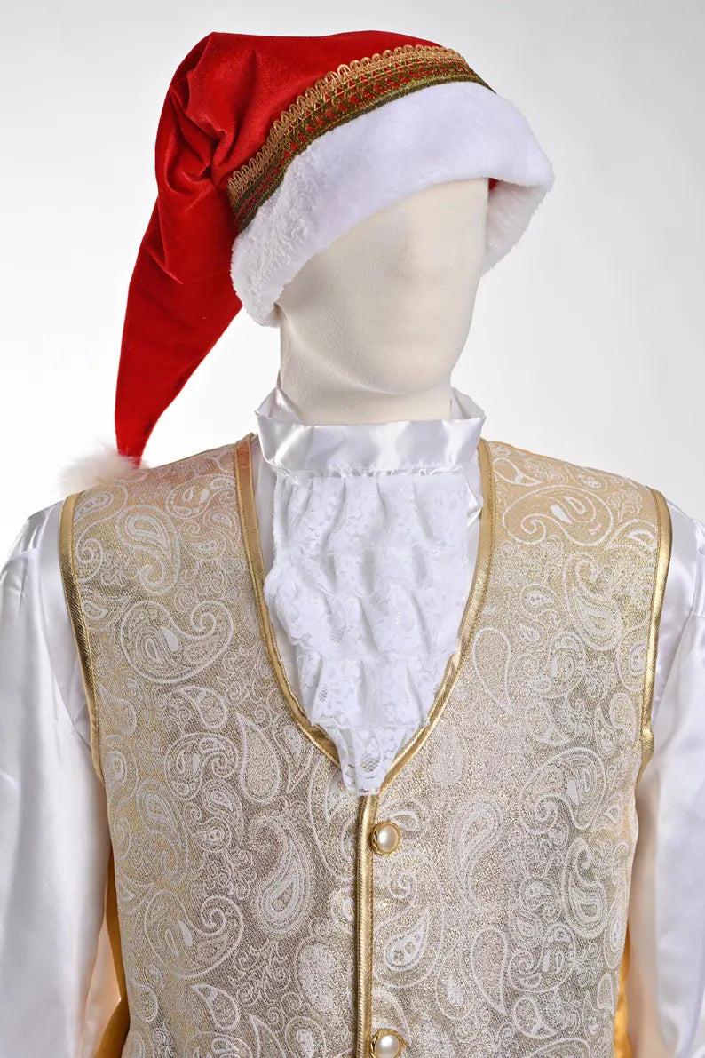 Christmas Gold Santa Claus Costume - Adult Male