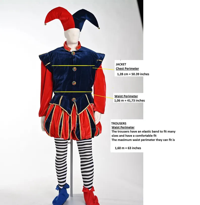 Christmas Blue - Red Elf/Jester Costume - Adult Woman